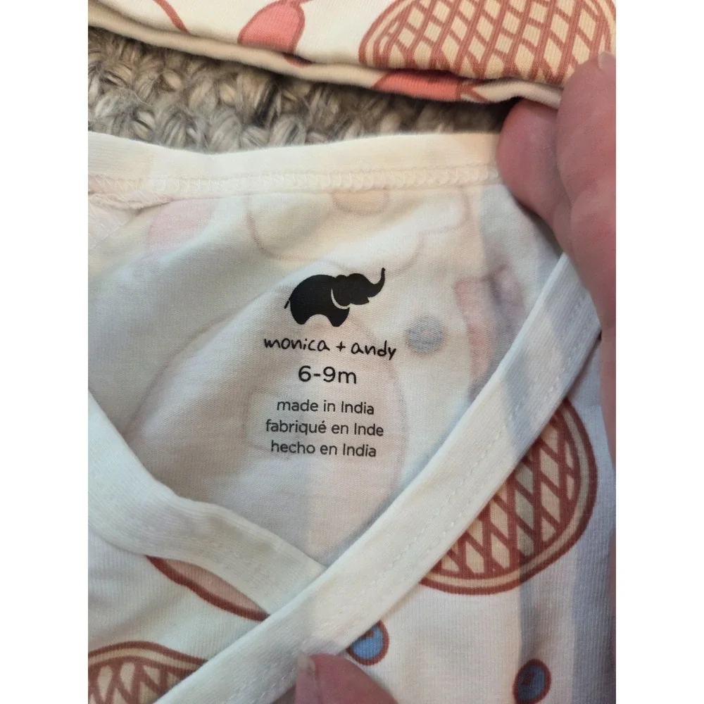 Monica and Andy Set Romper One Piece Pajamas Infant 6-9 Months